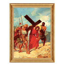 Szymon pomaga nieść krzyż Jezusowi - Stacja V - Lubaczów I